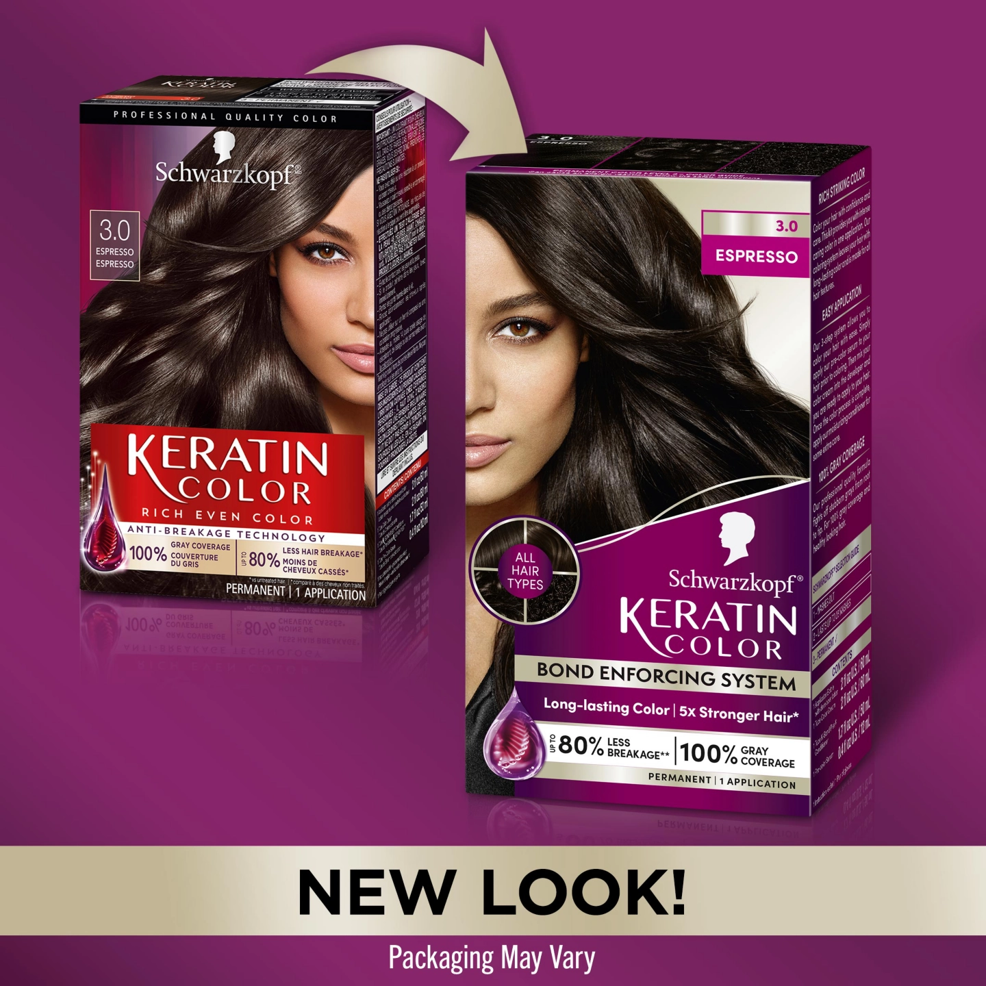 Schwarzkopf Keratin Color Permanent Hair Color Cream, 3.0 Espresso