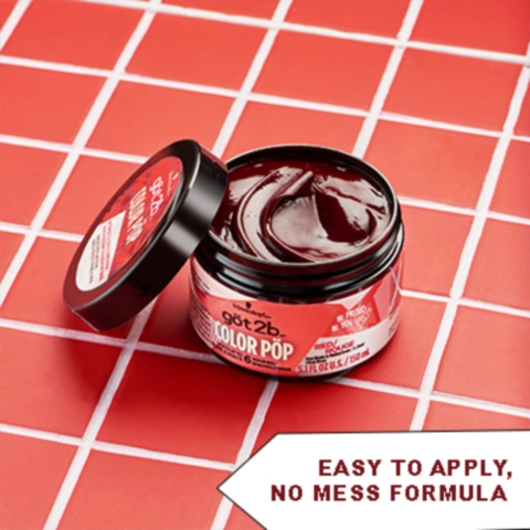 Got2b Color Pop Semi Permanent Hair Color, Red Hair Colour Mask, 150ml
