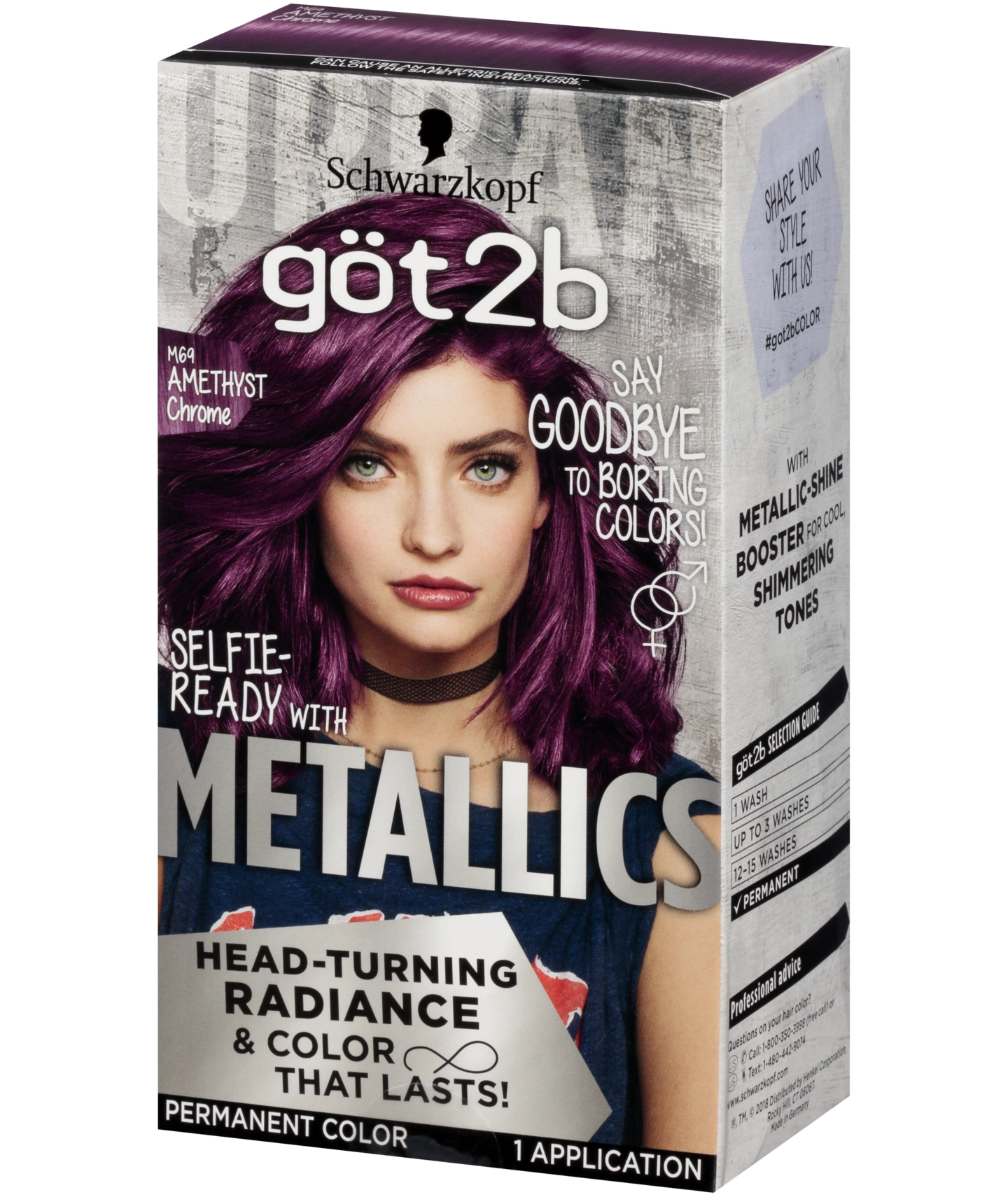 Got2b Metallics Permanent Hair Dye, Amethyst Chrome M69