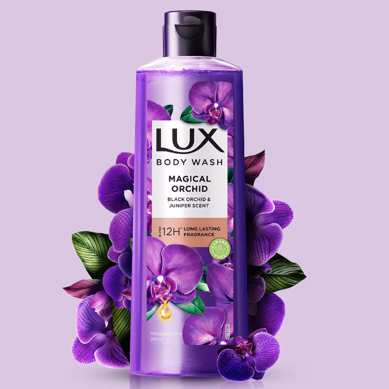 LUX Body Wash Magical Orchid Shower Gel Black Orchid Fragrance & Juniper Scent